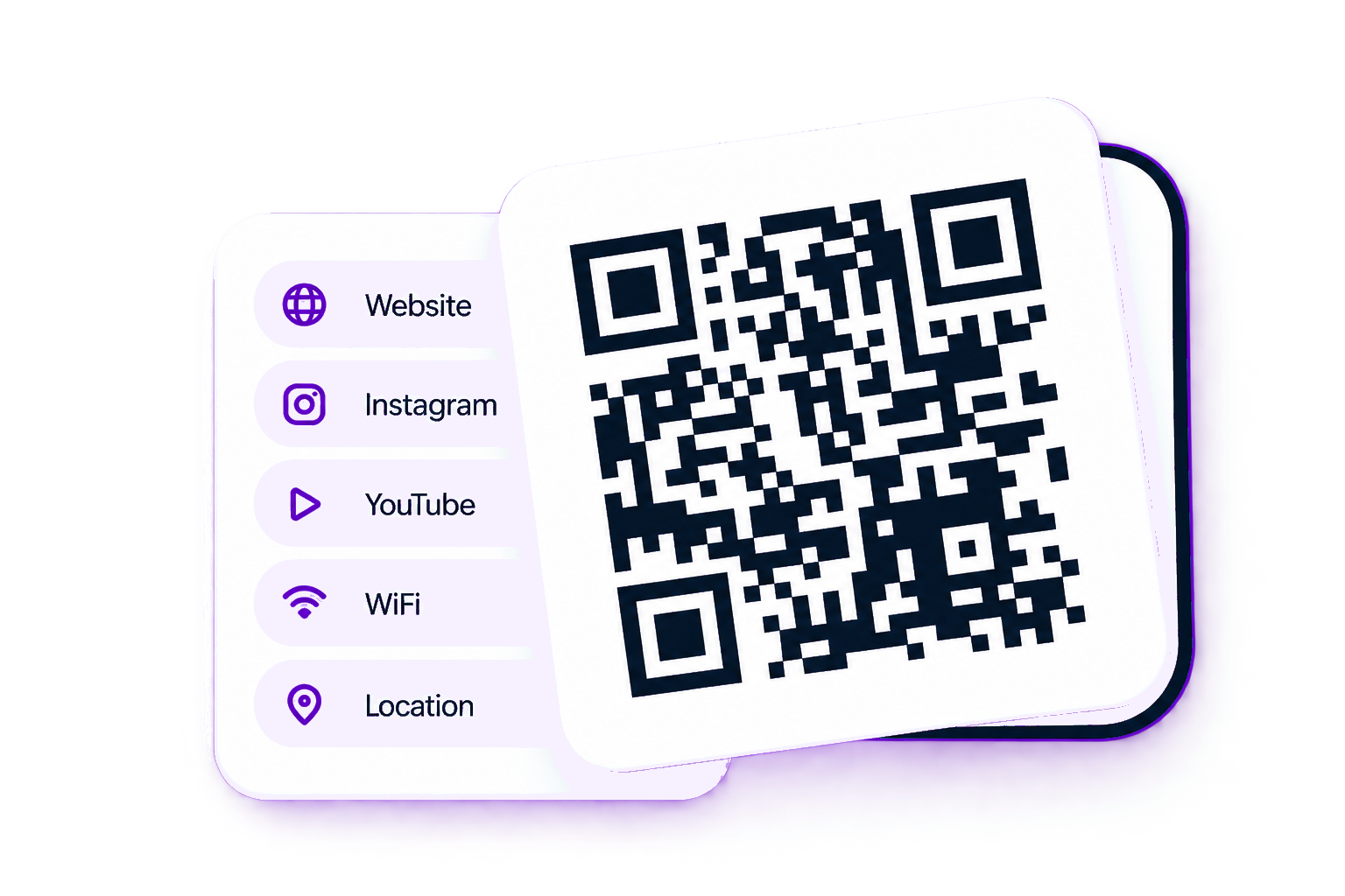 RenewQR QR code types and QR preview illustration